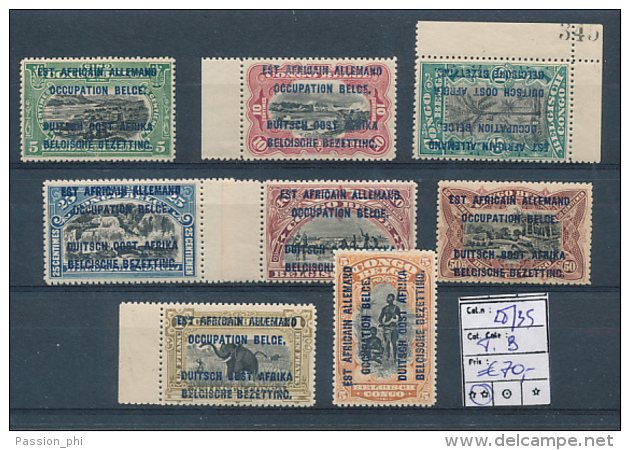 BELGIAN CONGO GEA RUANDA URUNDI BOX1 1916 ISSUE COB 28/35 MNH - Ungebraucht