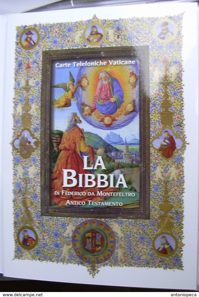 VATICANO 2018, FOLDER "LA BIBBIA DI FEDERICO DA MONTEFELTRO" 4 NEW TELEPHONE CARDS - Vatican