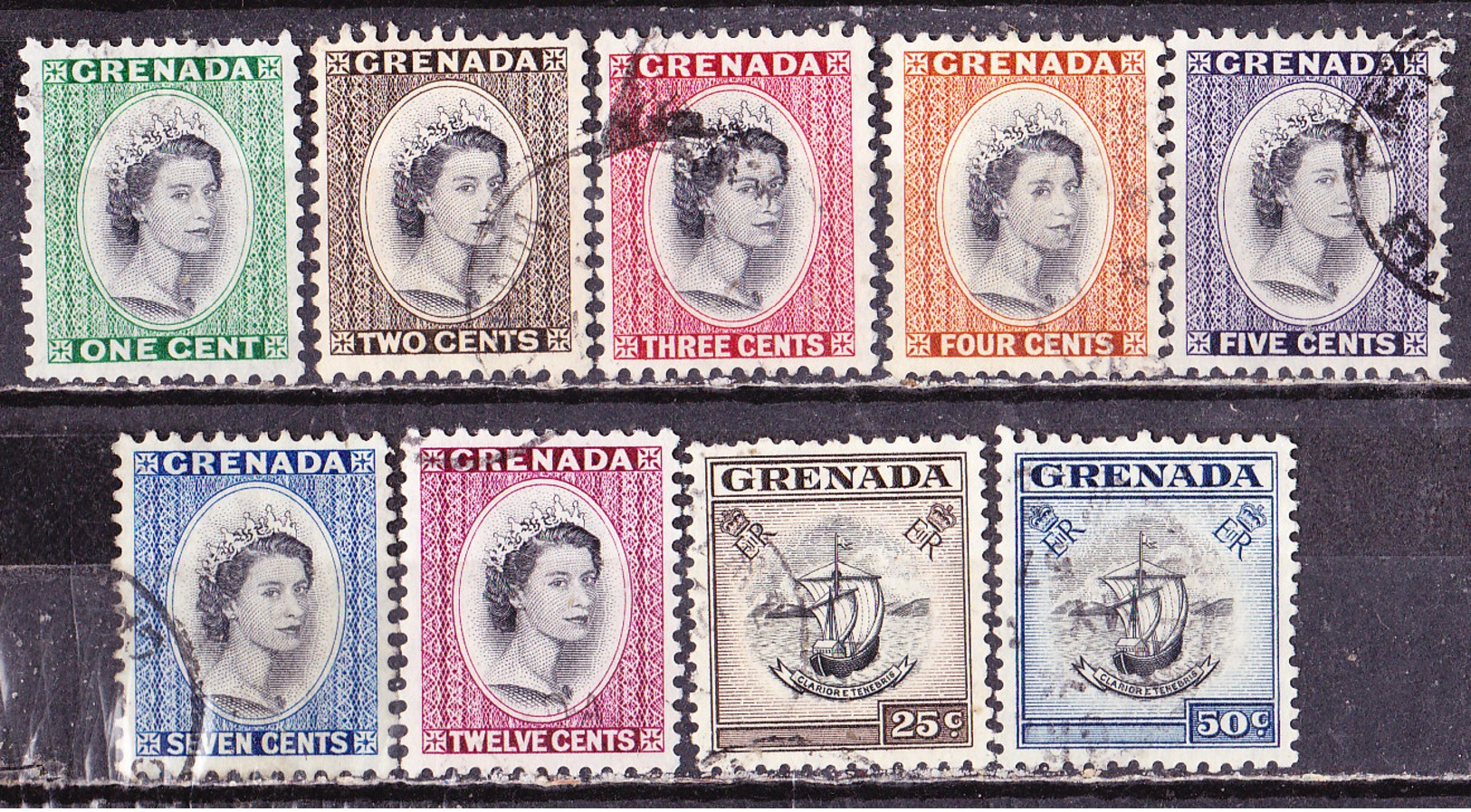 Grenada  1953-Elisabetta-Serie Non Completa Usata - Grenada (...-1974)