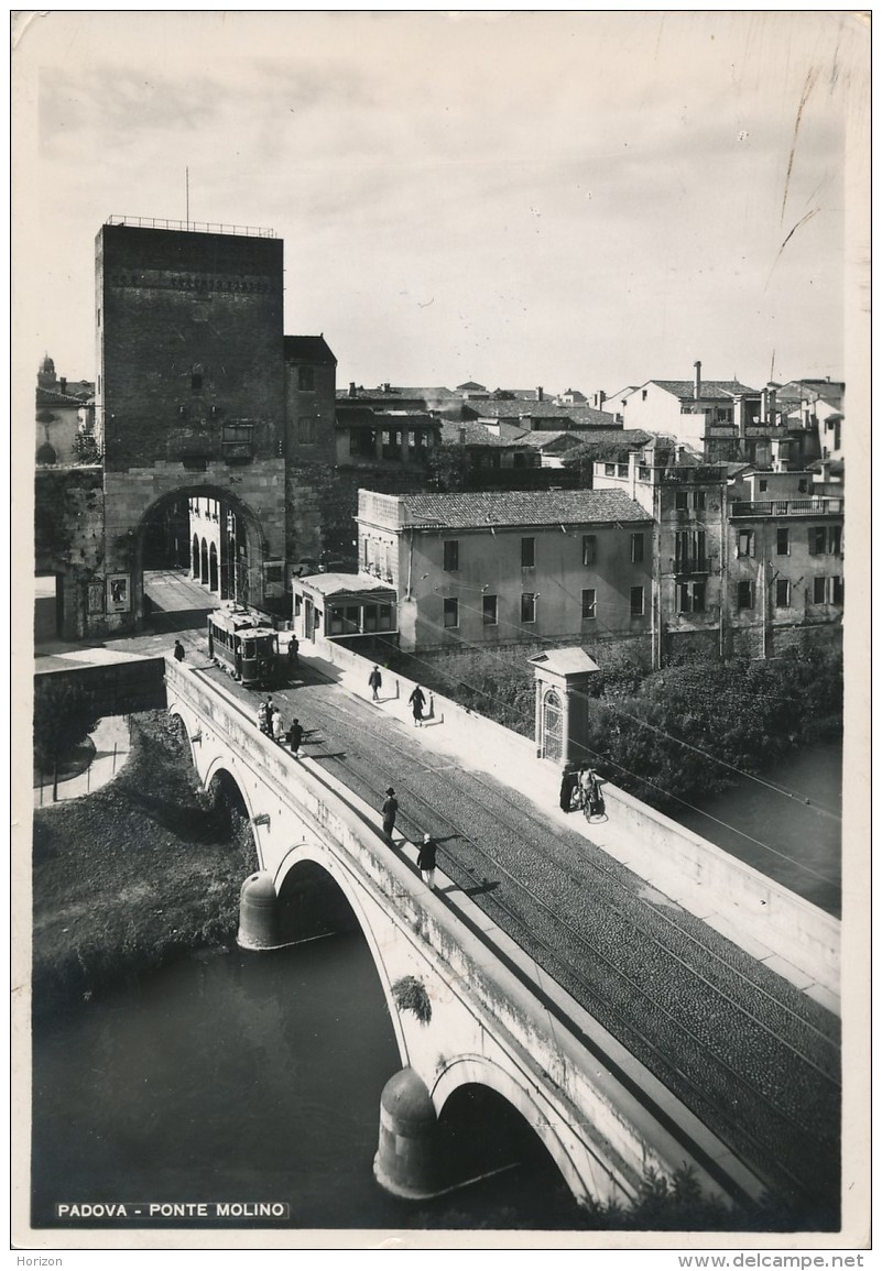 T.996.  PADOVA - Ponte Molino - Tram - 1951 - Padova