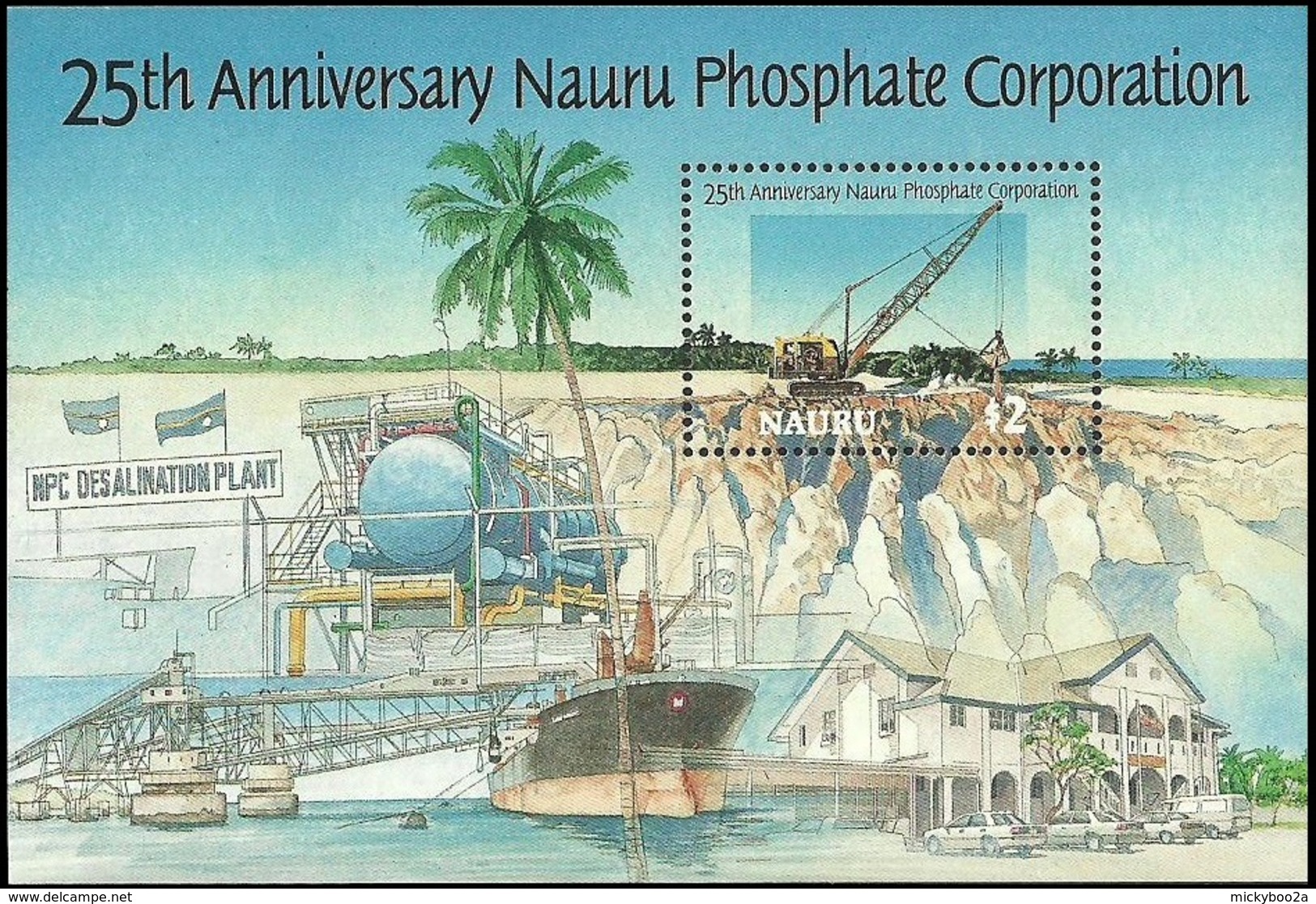 NAURU 1995 MINERALS SHIPS CARS PHOSPHATE MINING SET & M//SHEET MNH - Nauru