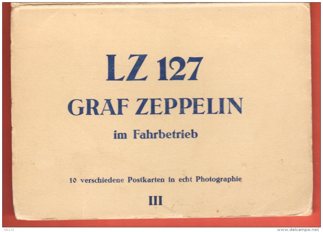 GCE-24 Graf Zeppelin Leporello de 10 cartes, très bon état.