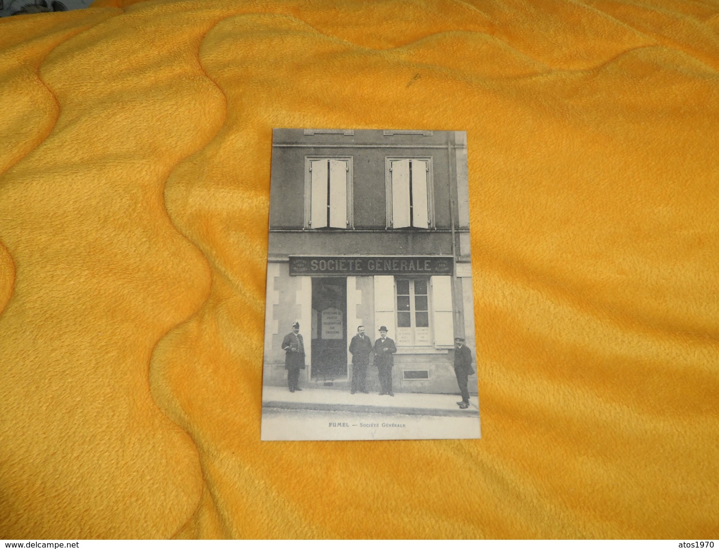 CARTE POSTALE ANCIENNE CIRCULEE DATE ?. / FUMEL.- SOCIETE GENERALE. / MARQUE SOCIETE.../ CACHETS + TIMBRE - Fumel