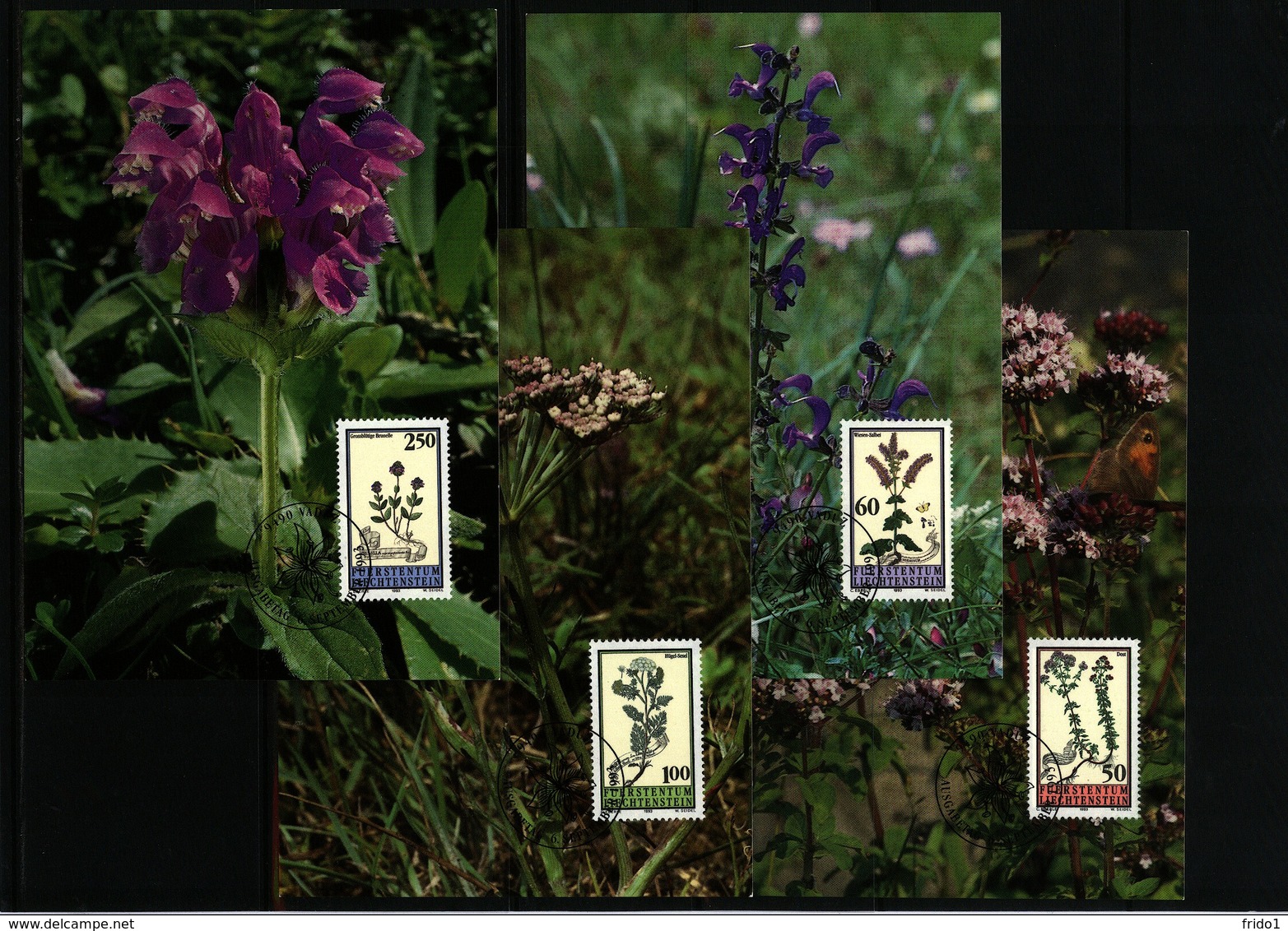 Liechtenstein 1993 Medicinal Plants Maximumcards - Heilpflanzen