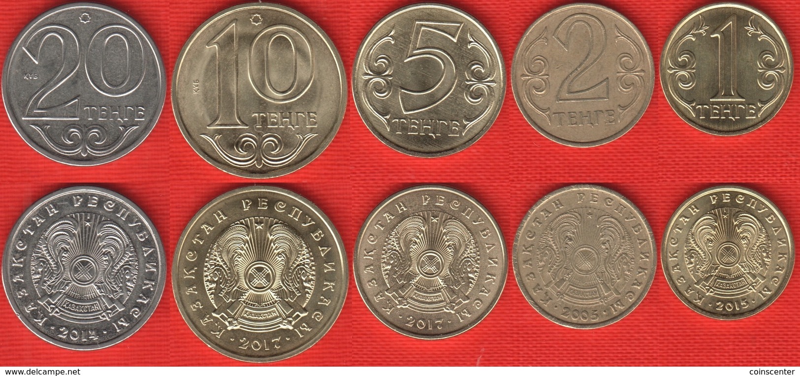 Kazakhstan Set Of 5 Coins: 1-20 Tenge 2005-2017 - Kazakhstan