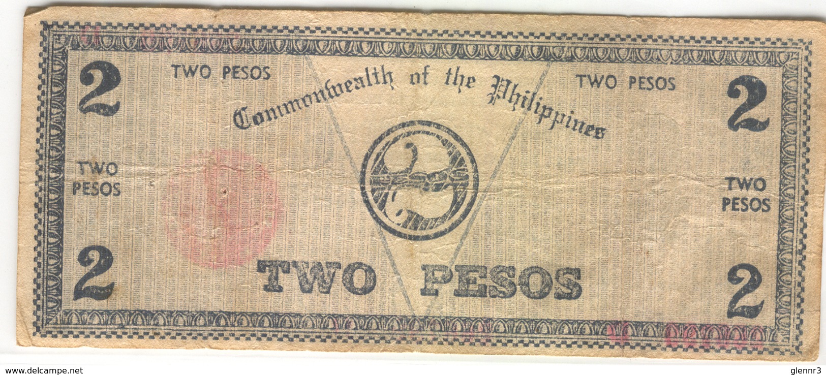 PHILIPPINES Emergency Circulating Note S647 1942 2 Pesos Used - Philippines