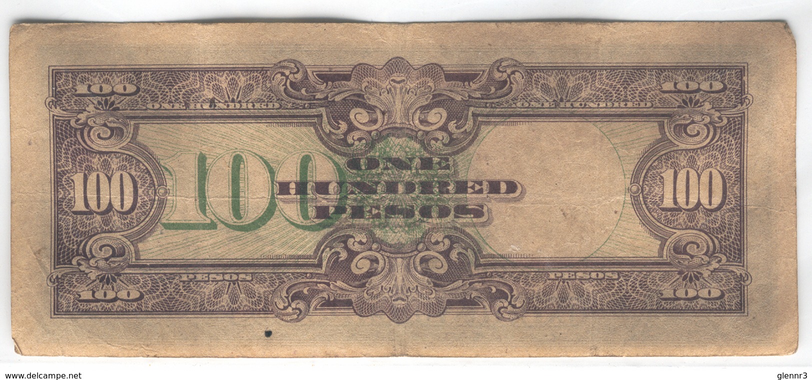 PHILIPPINES Japanese Occupation 1944 112 100 Pesos Used - Philippines