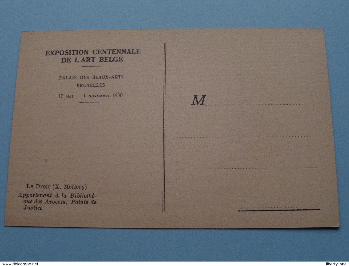 EXPOSITION CENTENNALE De L'ART BELGE Palais Des Beaux-Arts BRUXELLES ( X. Mellery ) An 1930 ( Zie Foto's ) ! - Expositions