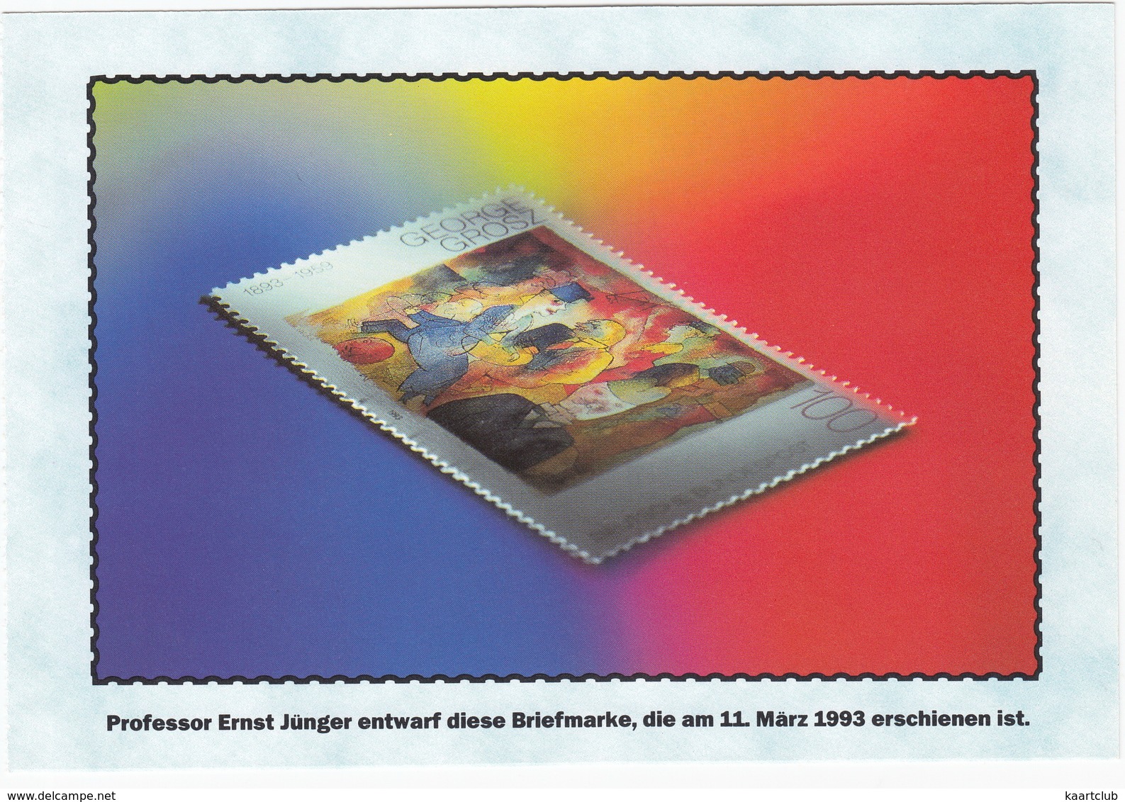100 Pf. Briefmarke - Prof. Ernst Jünger Entwarf Diese Briefmarke, Die Am 11. Marz 1993 Erschienen Ist - Sammler-Service - Postzegels (afbeeldingen)