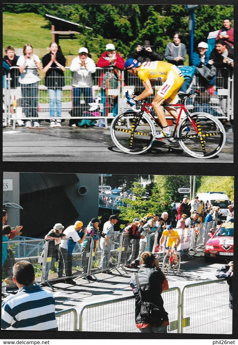 59  Photos Originales Tour De France 2001 Contre La Montre Grenoble Chamrousse Simon; Ulrich;Zabel;Roux; Brochard....TB - Cycling