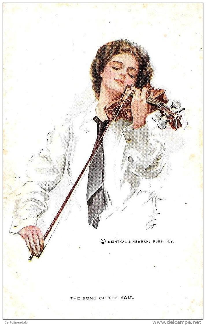 [DC11988] CPA - ILLUSTRATORE HARRISON FISHER - THE SONG OF THE SOUL - VIOLINO - PERFETTA - Non Viaggiata - Old Postcard - Fisher, Harrison