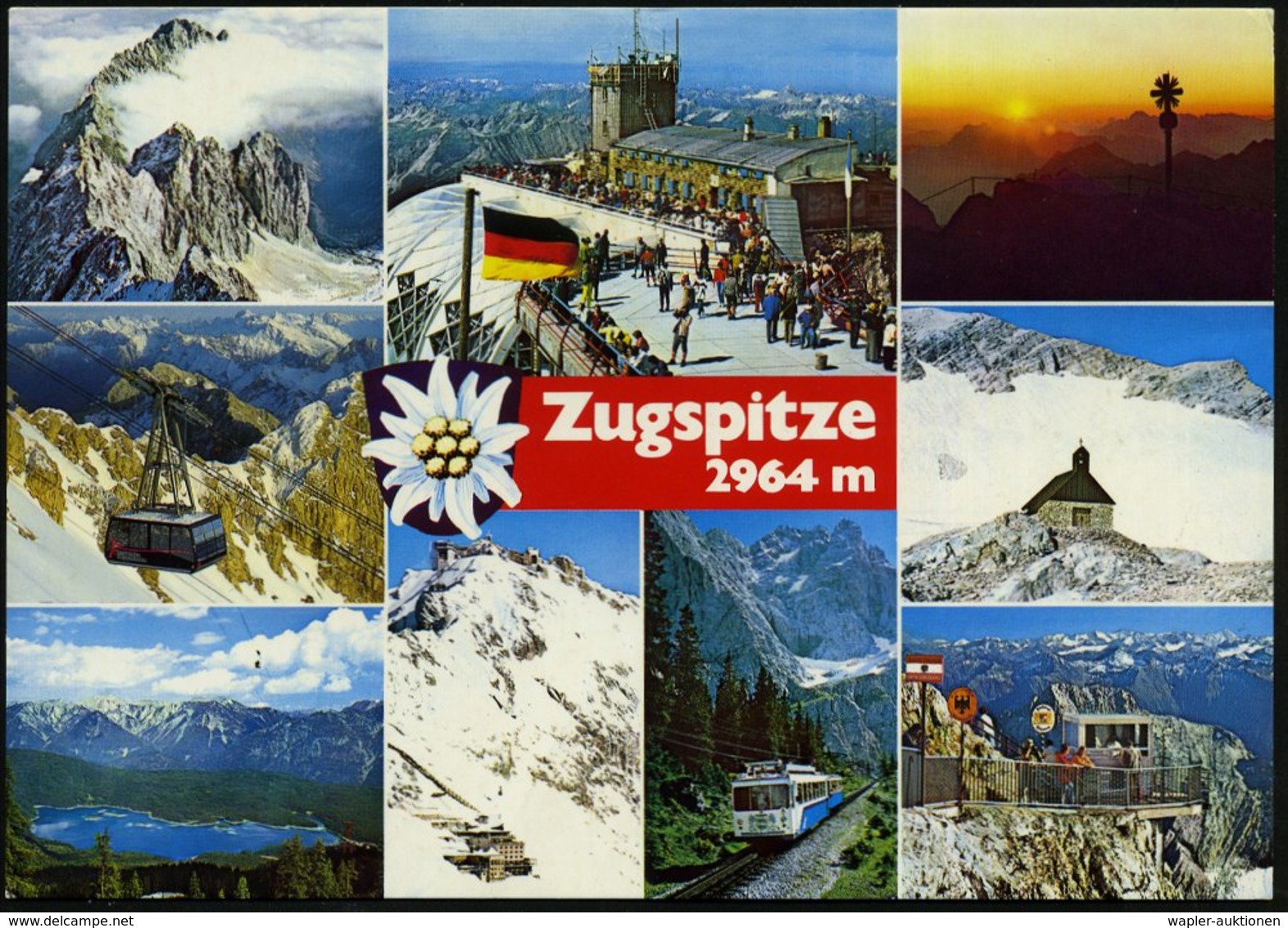 1994 (19.9.) , Handwerbestempel Des Hotels Zugspitze (Hauspostamt Münchnerhaus) Color-Ak. - Alpen / The Alps / Les Alpes - Sonstige & Ohne Zuordnung