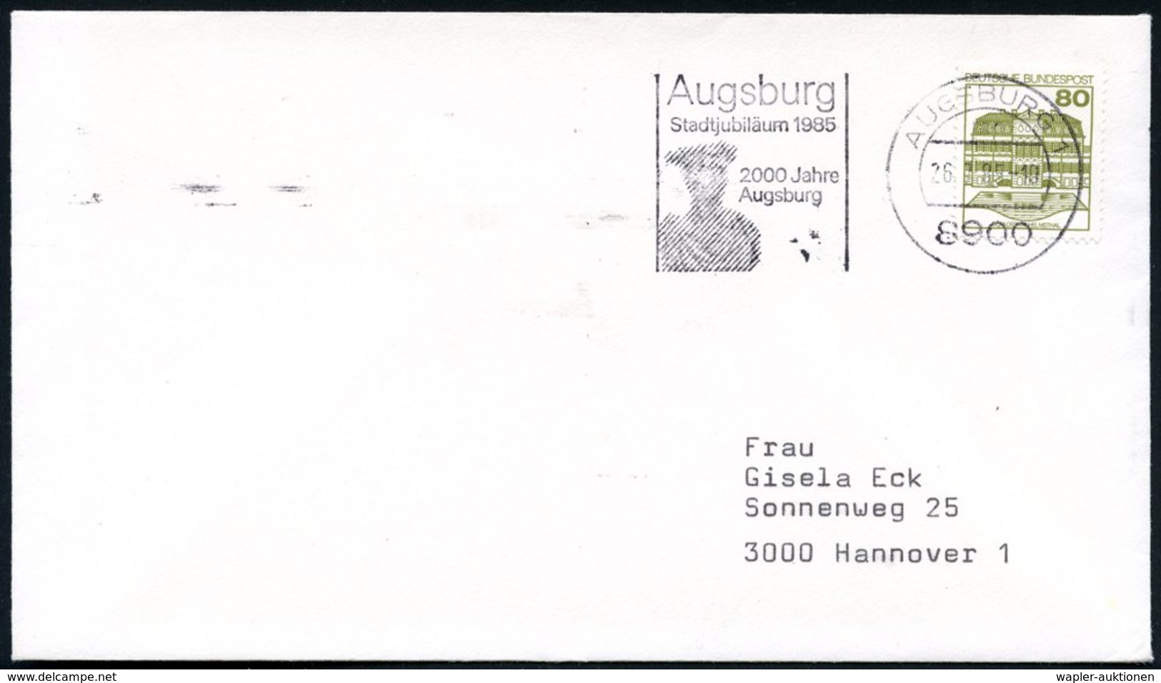 1983 8900 AUGSBURG 1 Maschinen-Werbestempel Und Sonderstempel 2000 Jahre Augsburg (je Kaiser Augustus) Zum Tag Der Brief - Other & Unclassified