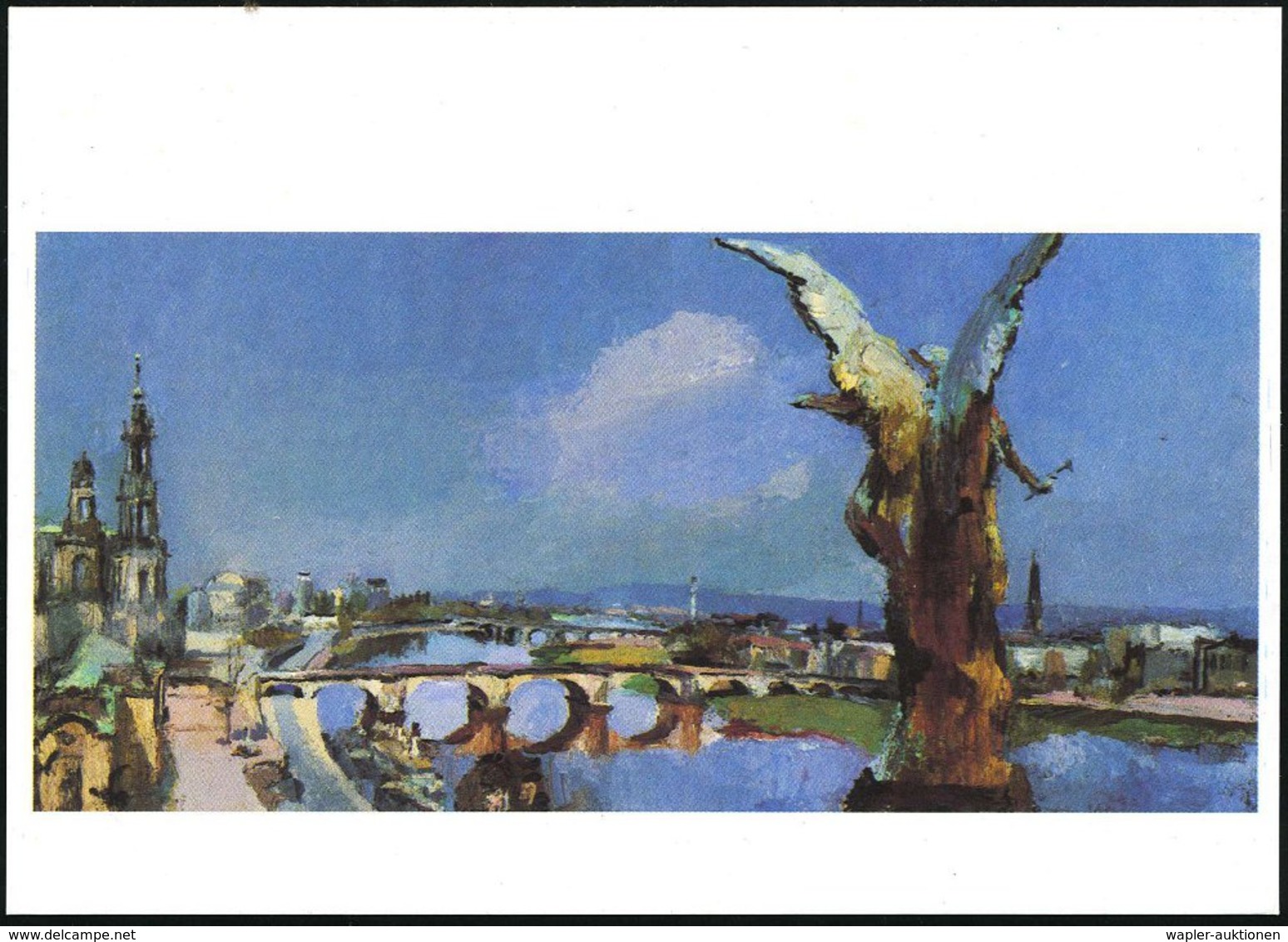 1987 DRESDEN, PP 10 Pf. Palast Der Republik: Gemälde Augustusbrücke, Engel Etc. (X. DDR-Kunstausstellung), Ungebr. (Mi.P - Other & Unclassified