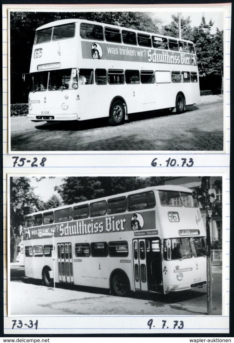 1972/75 BERLIN, 11 Verschiedene S/ W.-Fotos Der BVG (West) Doppeldecker-Omnibusse (meist Format 7 X 10,5 Cm) Mit Alkohol - Other & Unclassified