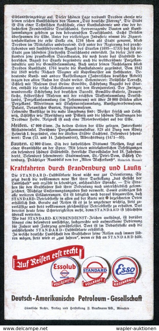 1935 DEUTSCHES REICH, "Luftbildkarte Für Kraftfahrer" Nr.26 Mecklenburg U. Ostseeküste, Fa. Esso Mit 4 Stadtplänen U. Rü - Autres & Non Classés