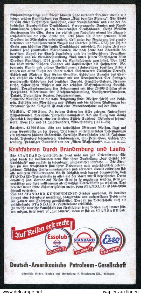 1935 DEUTSCHES REICH, "Luftbildkarte Für Kraftfahrer" Nr.26 Mecklenburg U. Ostseeküste, Fa. Esso Mit 4 Stadtplänen U. Rü - Other & Unclassified