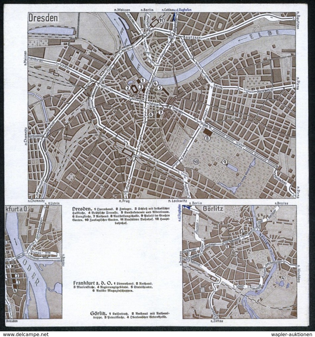 1935 DEUTSCHES REICH, "Luftbildkarte Für Kraftfahrer" Nr.26 Mecklenburg U. Ostseeküste, Fa. Esso Mit 4 Stadtplänen U. Rü - Autres & Non Classés
