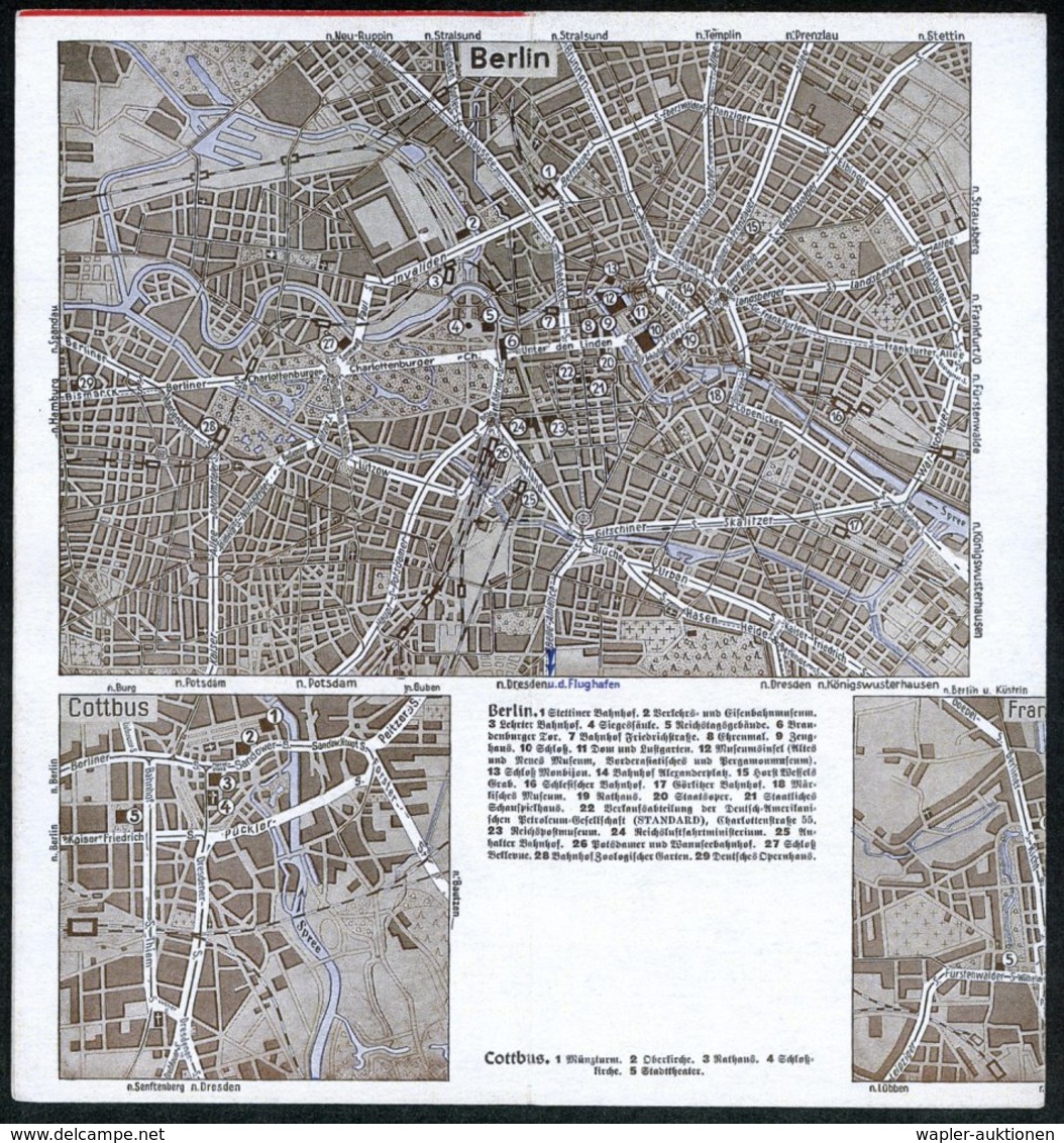 1935 DEUTSCHES REICH, "Luftbildkarte Für Kraftfahrer" Nr.26 Mecklenburg U. Ostseeküste, Fa. Esso Mit 4 Stadtplänen U. Rü - Other & Unclassified