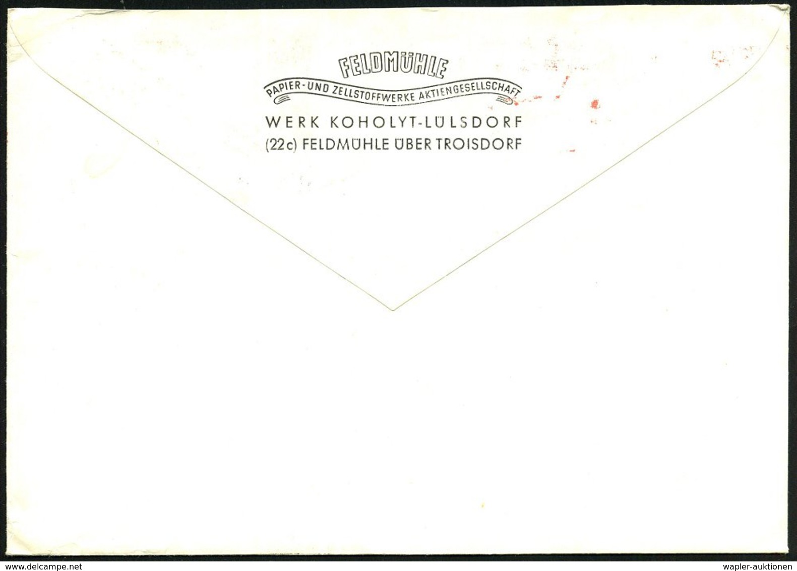 1959 (21.7.) (22 C) LÜLSDORF-FELDMÜHLE über TROISDORF, Absender-Freistempel Papier- U. Zellstoffwerke Werk Koholyt (= Ha - Other & Unclassified