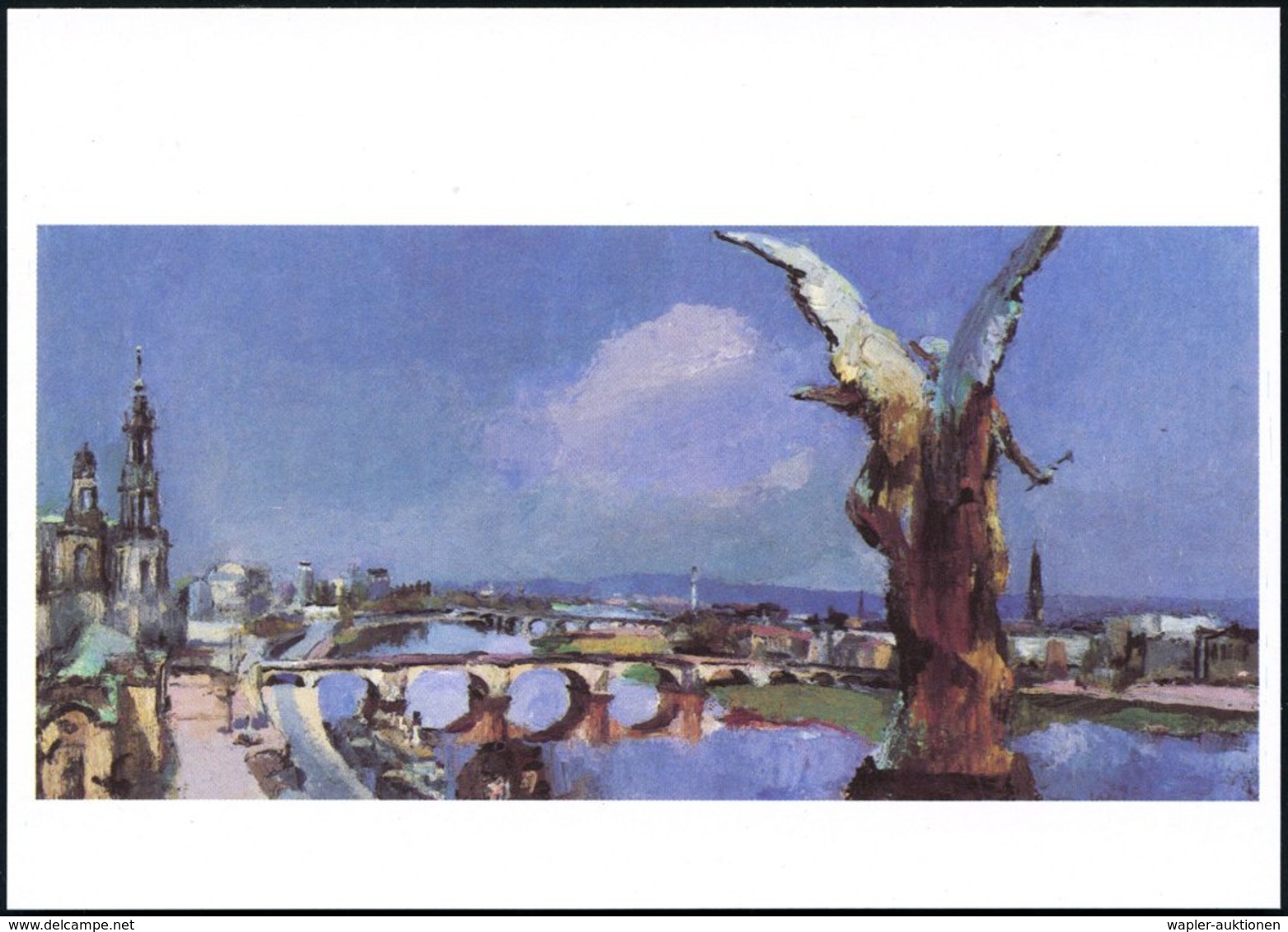 1987 DRESDEN, PP 10 Pf. Palast Der Republik, Orange: Dresden-Gemälde Mit Engel U. Stadtbild, Ungebr. (Mi.PP 18/14) - Chr - Other & Unclassified