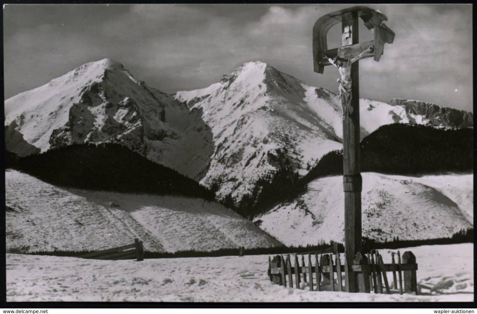 1951 TSCHECHOSLOWAKEI, 1.50 Kc. Bild-Ganzsache Gottwald: Hohe Tatra Im Winter Mit Kruzifix, Ungebr. (Pofis CPH.8/03) - C - Other & Unclassified