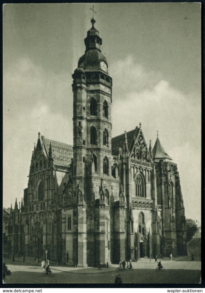 1950 TSCHECHOLOWAKEI, 1,50 Kc. Bildganzsache: Kosice (Kaschau) Mit Elisabeth-Dom, Ungebr. (Pofis CPH.2/40) - Sakralbauwe - Other & Unclassified