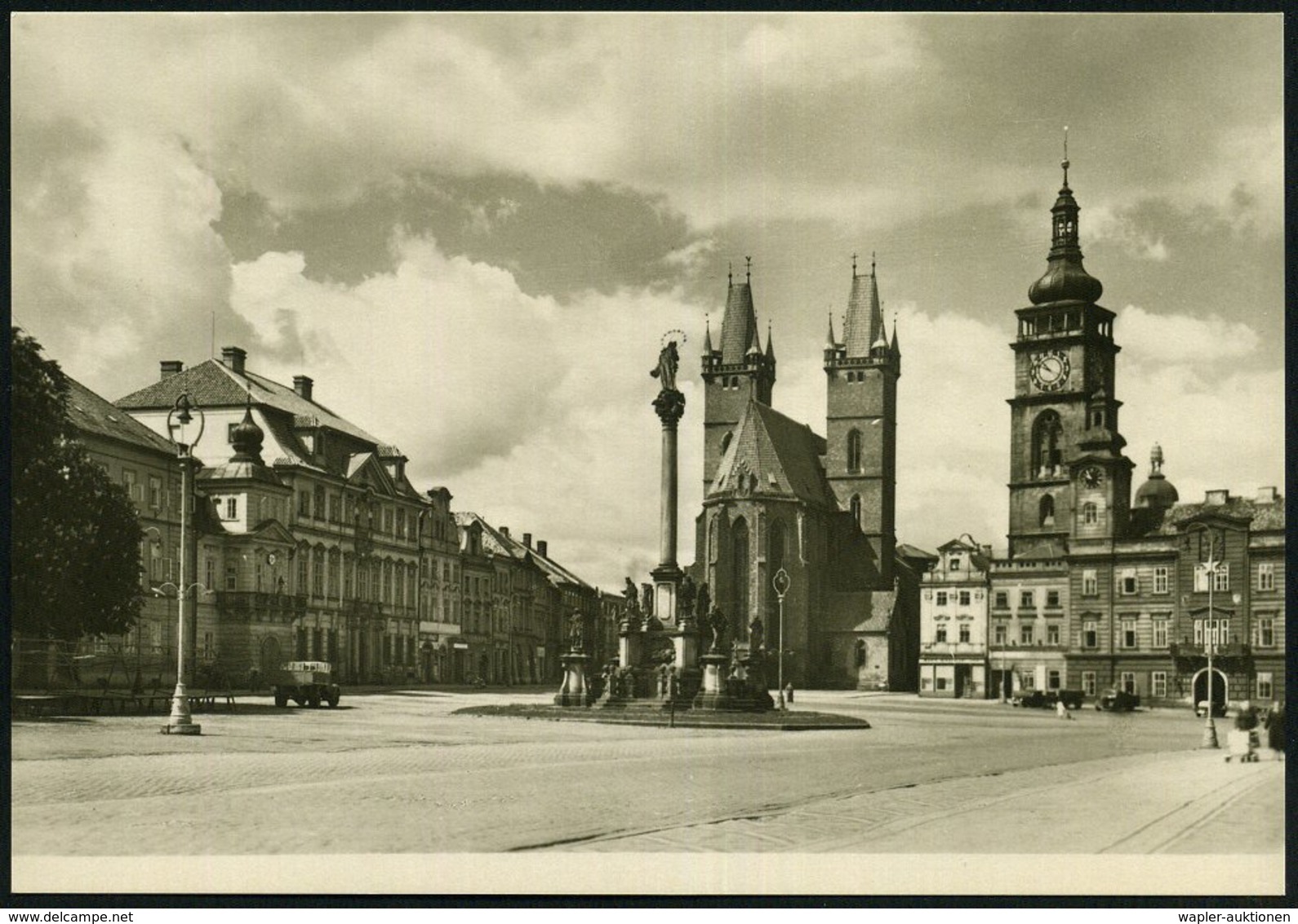 1952 TSCHECHOSLOWAKEI, 1,50 Kc. Bildganzsache Gottwald: Hradec Kralove = Königgrätz (Hl. Geist-Kathedrale U. Mariensäule - Other & Unclassified