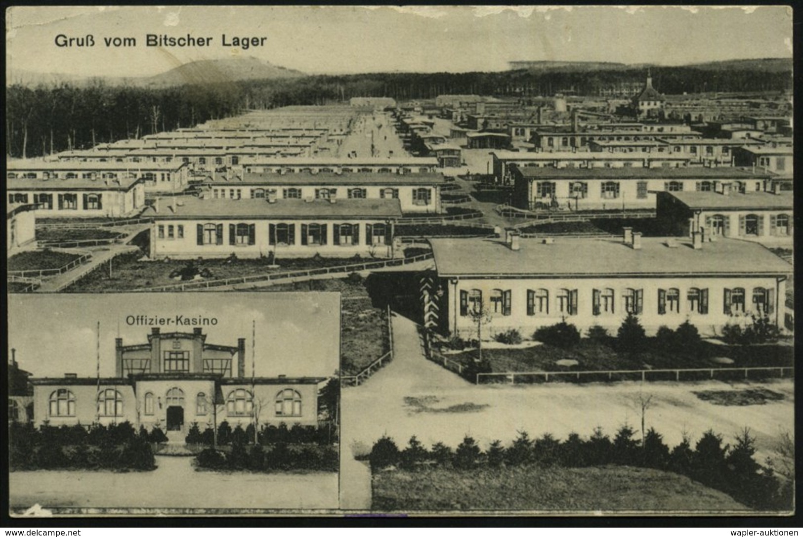 1915 (23.11.) BITSCH-ÜBUNGSPLATZ, 1K-Gitter + Briefstempel Auf Feldpost-Ak.: Bitsch-Lager - I. Weltkrieg (1914-18) / Fir - Other & Unclassified