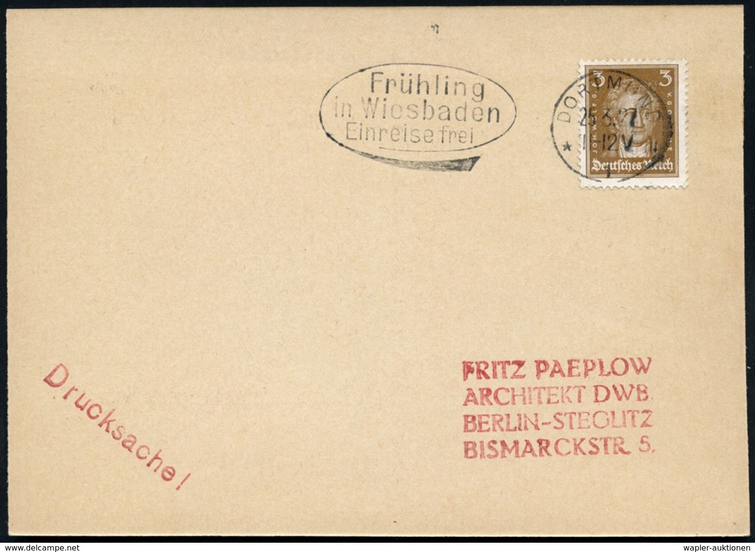 1927 (25.3.) DORTMUND 1, Maschinen-Werbestempel Bezieht Sich Auf Den Abzug Belgischer U. Französ. Truppen Nach Dem Ende  - Other & Unclassified