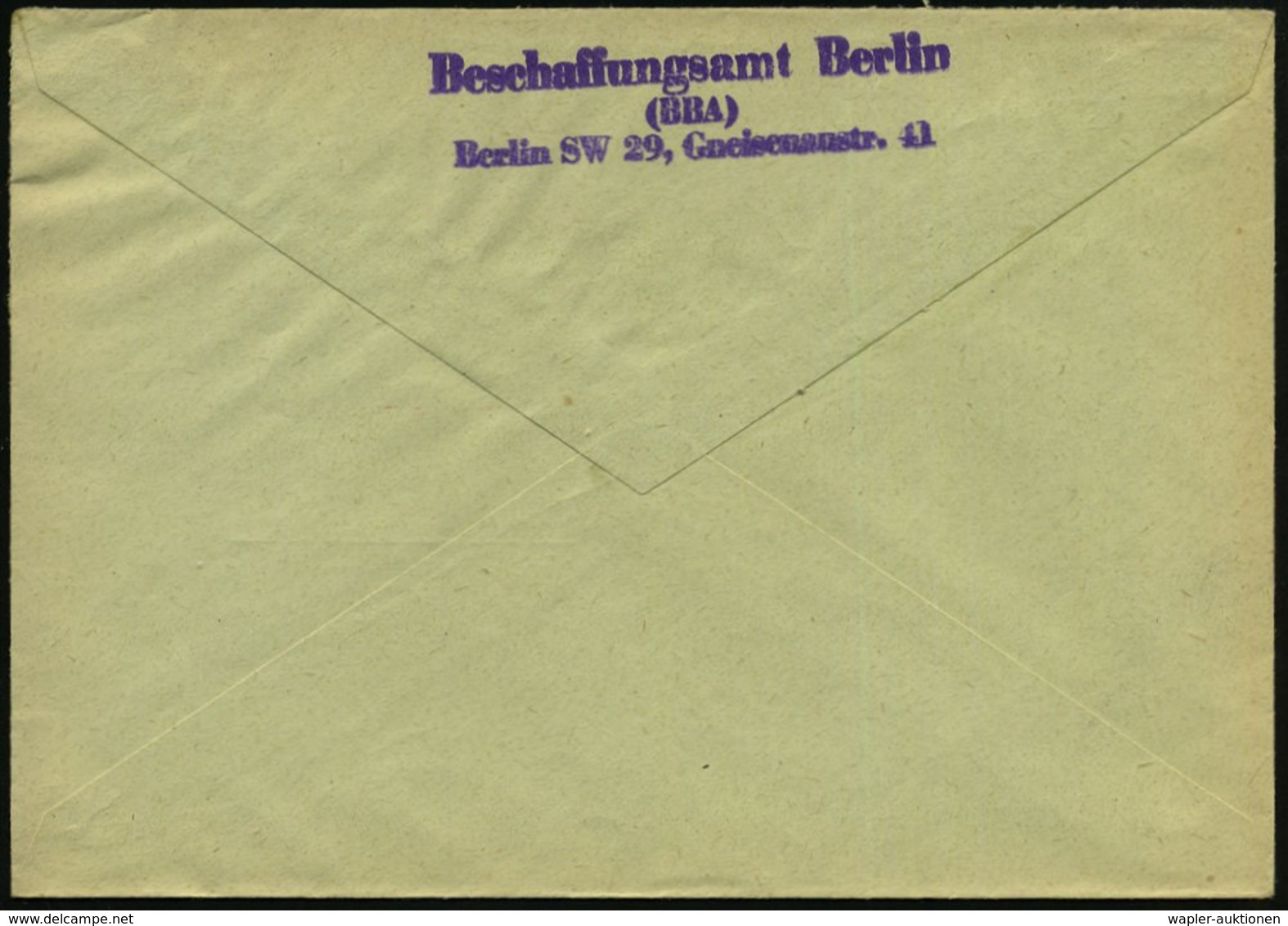 1951 (13.12.) (1) BERLIN-WILMERSDORF 1, Absender-Freistempel: Der Senat.., Rs. Abs.-Stempel: Beschaffungsamt, Ortsbrief  - Other & Unclassified