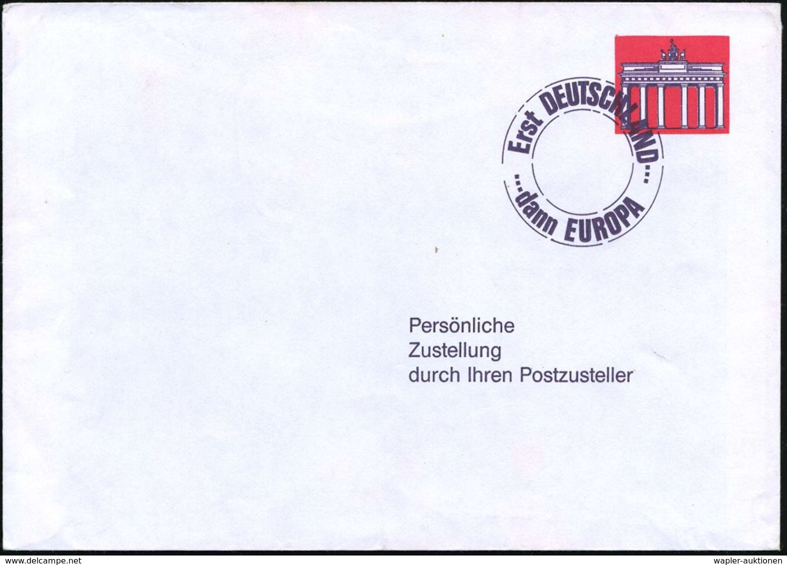 1989 B.R.D.,Postwurfsendung Zur Europawahl (am 18.6.) "Dr, Gerhard Frey" (rechtsradikal) Mit Brandenbg. Tor, Rs. Abs. Mü - Other & Unclassified