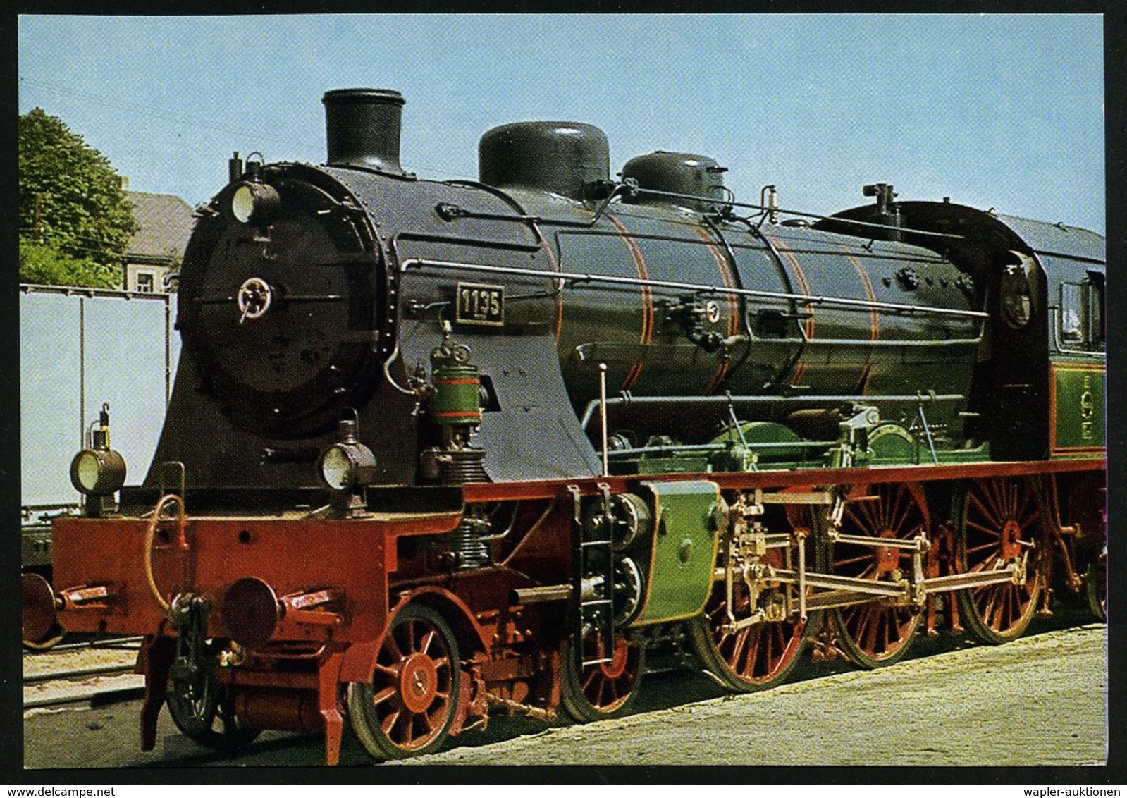 1977 (11.9.) 4440 RHEINE 1, Sonderstempel: DIE DAMPFLOK GEHT.. (Dampflok, Bahnschaffner) Color-Sonderkarte Lok Nr. 1135  - Sonstige & Ohne Zuordnung