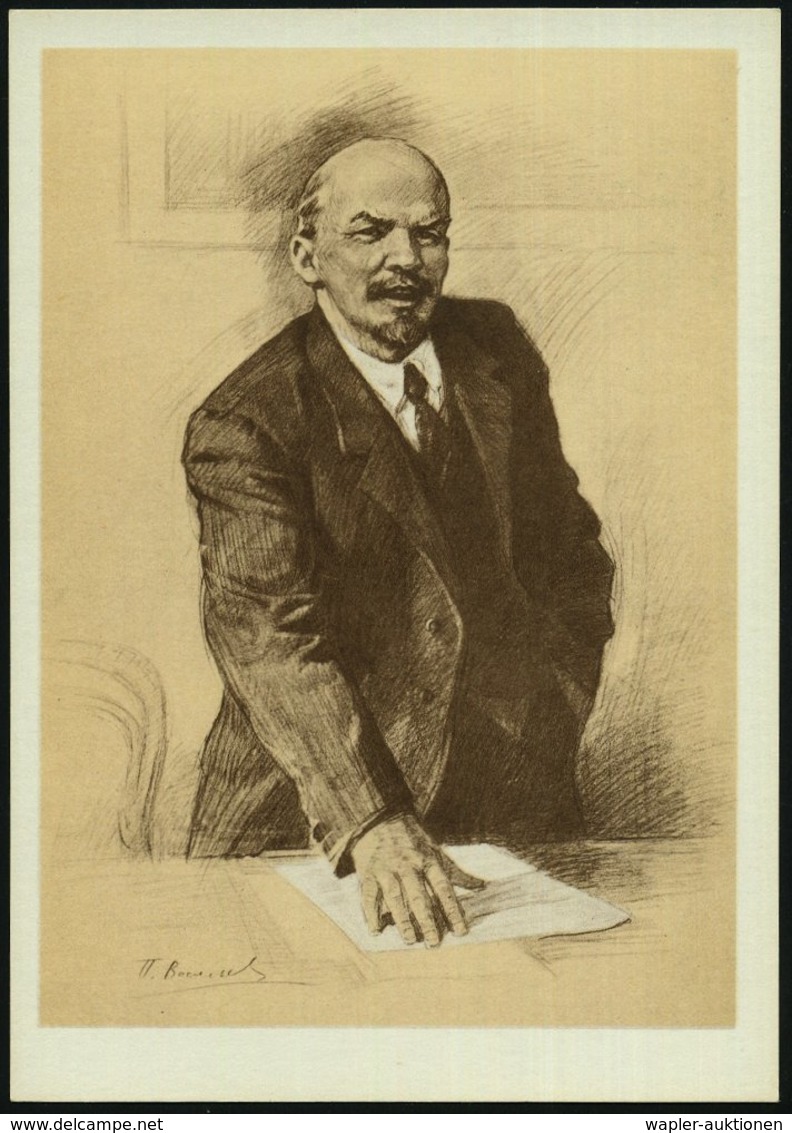 1969 UdSSR, 3 Kop. Bildganzsache Komsomolzen, Grün: Lenin-Portrait (von P. Wasiliew), Ungebr. - Lenin & Oktober-Revoluti - Autres & Non Classés