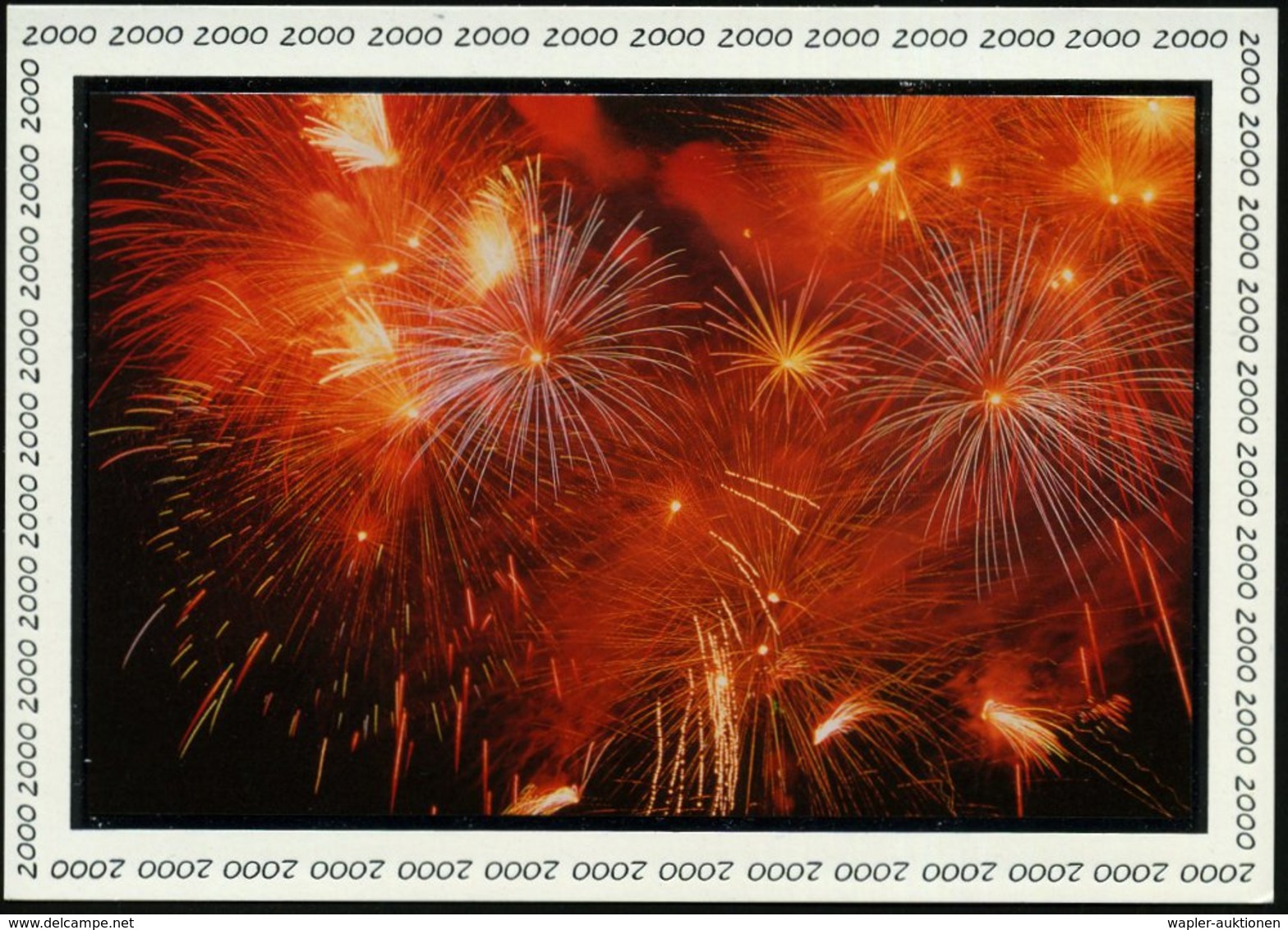 2000 B.R.D., 45 C. Sonderganzsache (Pluskarte): Jahrtausendwende Mit Feuerwerk, Ungebr. (Mi.PSo.60 Ty.II = Ohne Rs. Abs. - Other & Unclassified