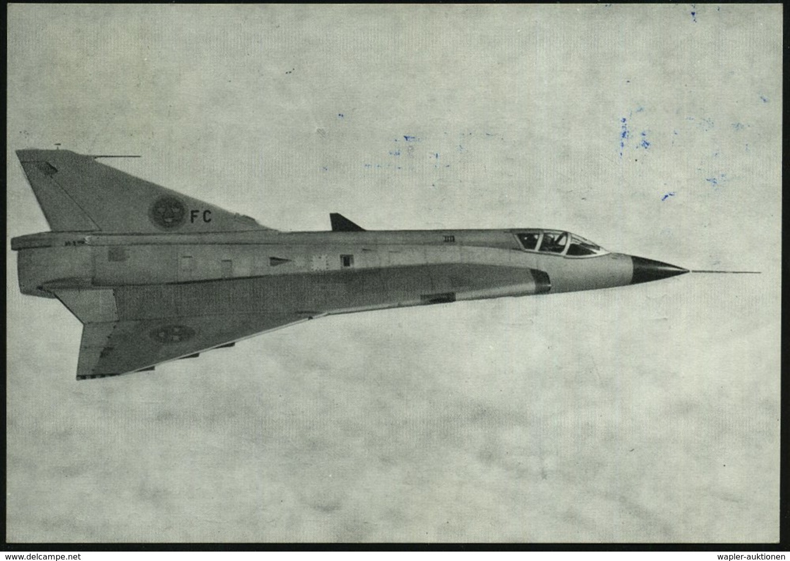 1964 (27.4.) 3 HANNOVER FLUGHAFEN, Sonderstempel: DEUTSCHE LUFTFAHRTSCHAU Auf S/ W.-Foto-Ak.: Saab "J-35A Draken" (Schwe - Other & Unclassified