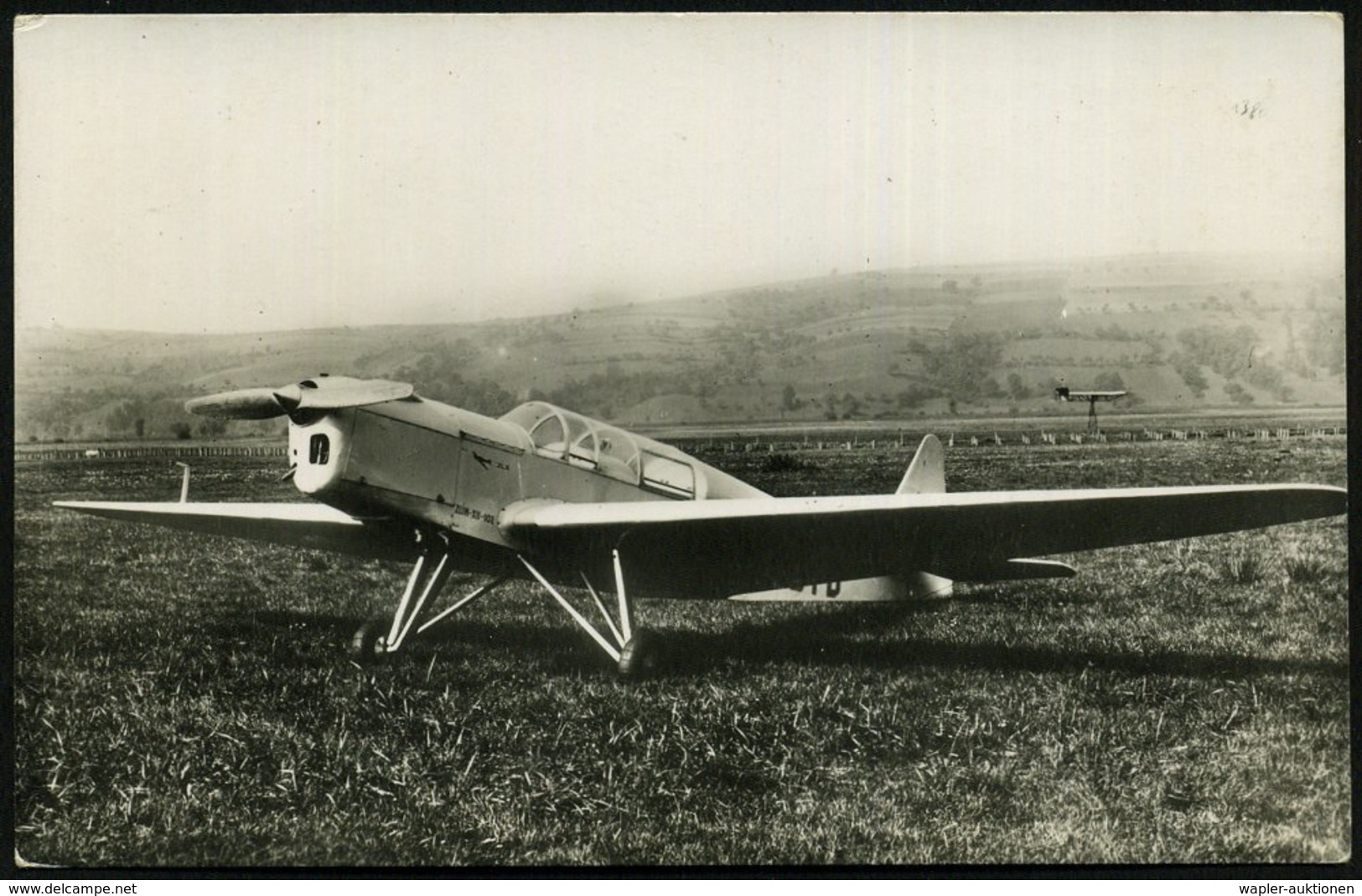 1938 (ca.) TSCHECHOSLOWAKEI, S/ W.-Foto-Ak.: Sportflugzeug Zlin-Bata 12 (Konstrukteur Jaroslaw Lonek) Ungebr. (Uhv: ASB) - Other & Unclassified