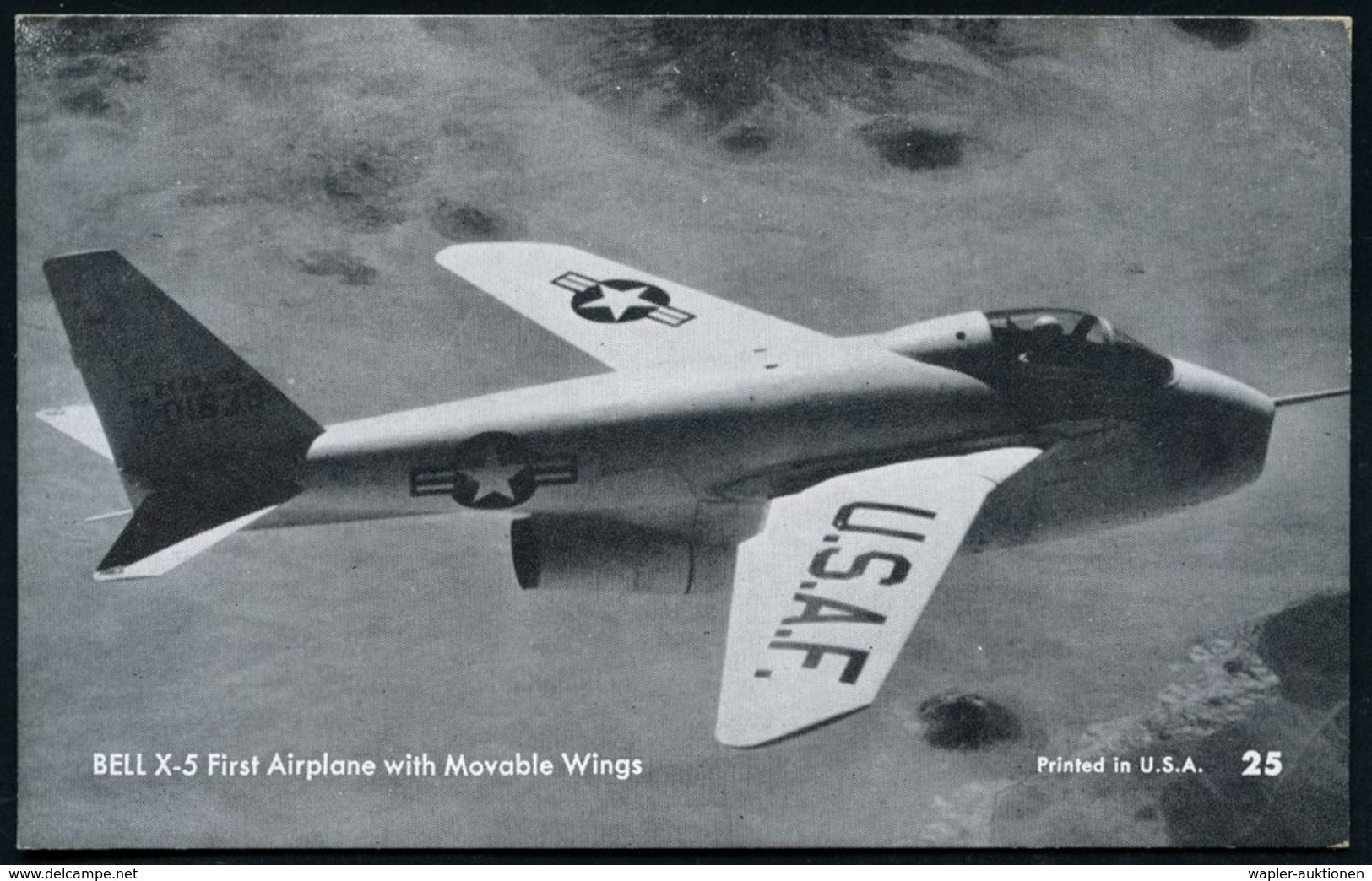 1960 (ca.) U.S.A., S/ W.-Foto-Ak.: Bell-Versuchsflugzeuge "X-5" Mit Verstellbaren Flügeln (Karte No.25) U. "X-1 B" (Rake - Other & Unclassified