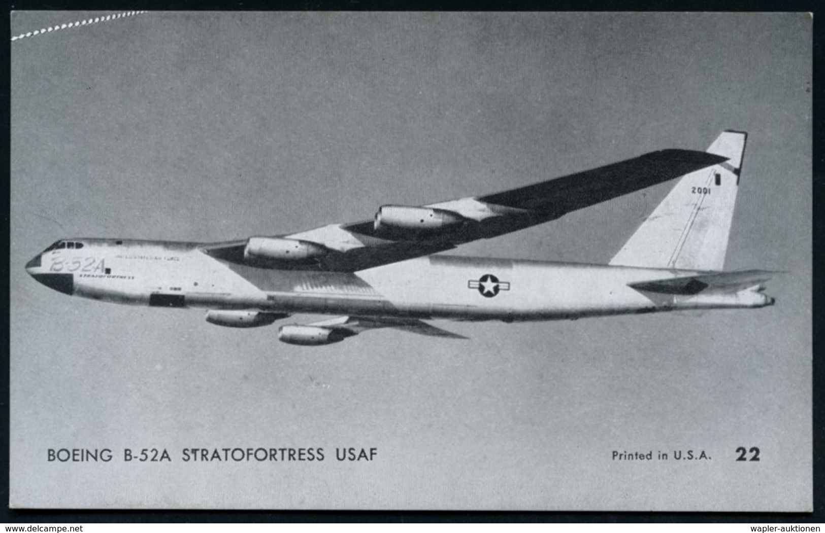 1960 (ca.) U.S.A., S/ W.-Foto-Ak.: Boeing-Flugzeug B-52 Bzw. B-52 A (strategische Bomber) Karte No.18 U. 22, Je Ungebr., - Other & Unclassified