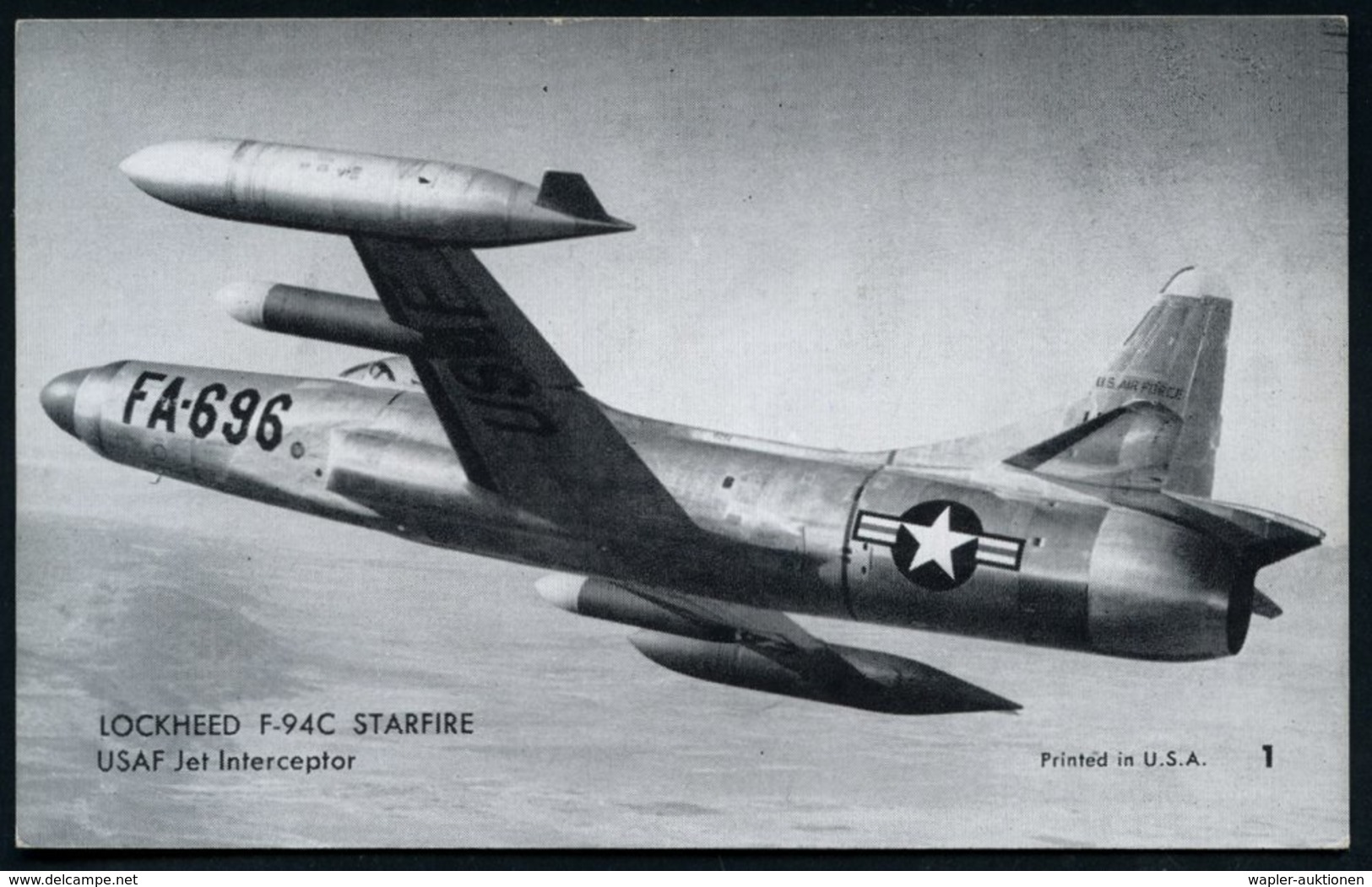 1960 (ca.) U.S.A., S/ W.-Foto-Ak.: Lockheed "F-94C Starfire" (Karte No.1) U. "T-33" Trainer (Karte No.60) Je Ungebr., 2  - Other & Unclassified