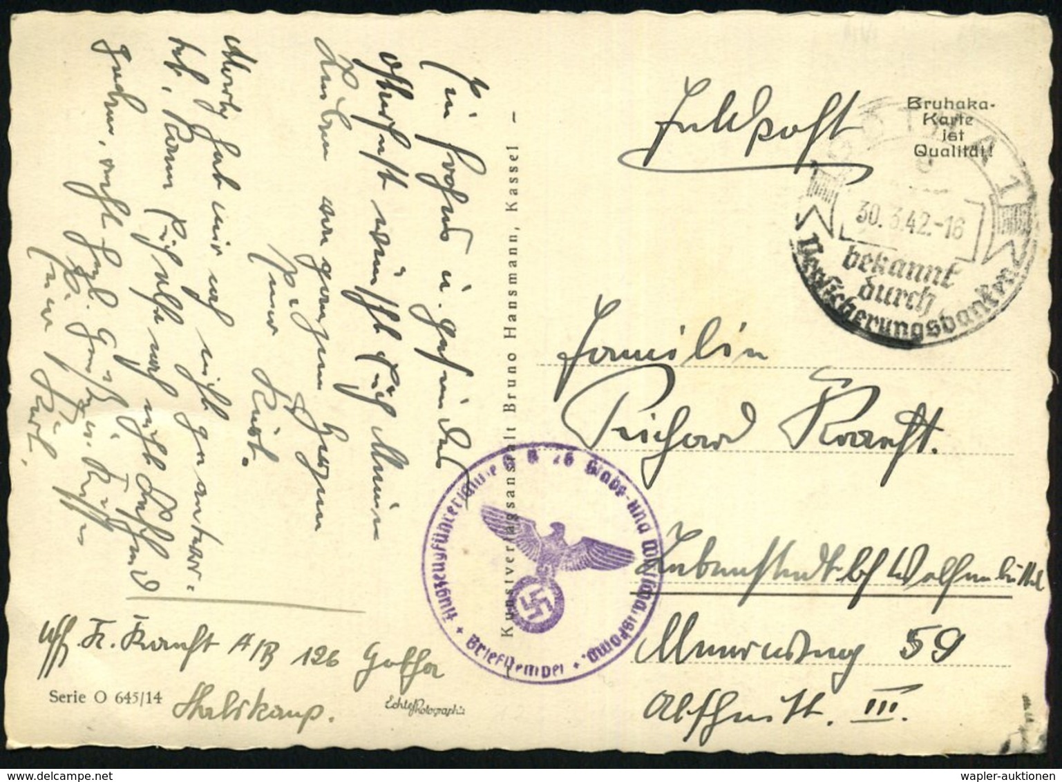 1942 (30.3.) GOTHA 1, Handwerbestempel (Versicherungsbanken) + Briefstempel: Flugzeugführerschule A/ B 126, Stabs- U. Wi - Other & Unclassified