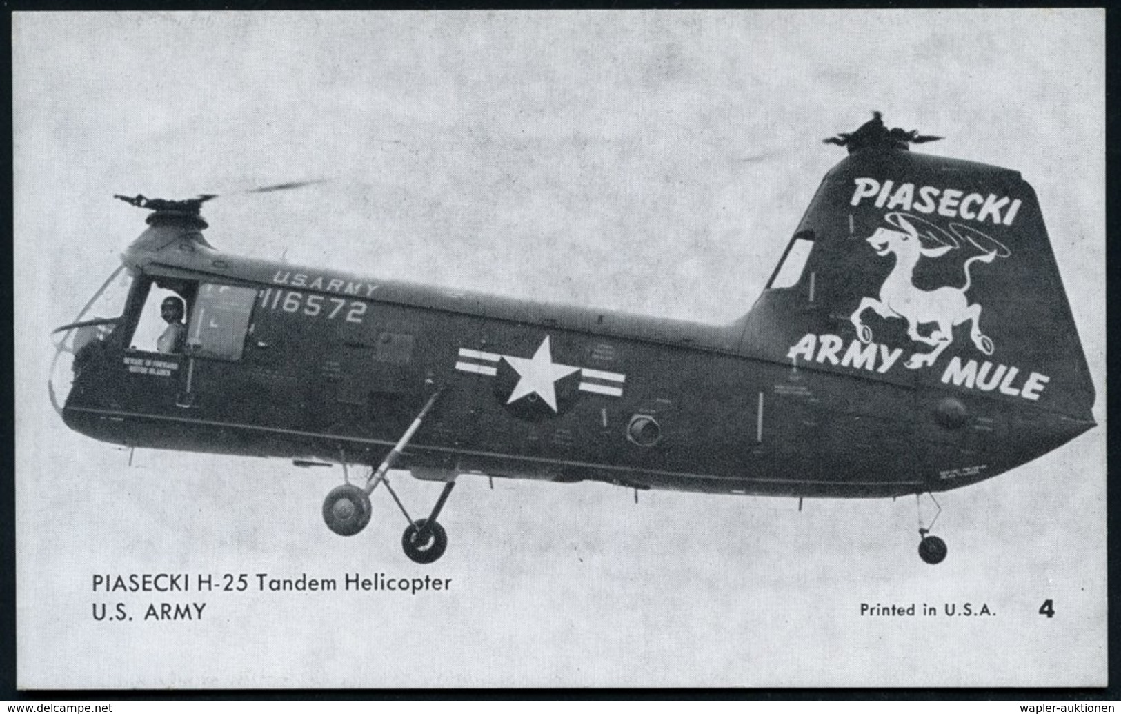 1960 (ca.) U.S.A., 2 Verschiedene S/ W.-Foto-Ak.:Militär-Helikopter PIASECKI "H-25" (Bild No.4) U. "H-21" (Bild No.8) Je - Other & Unclassified