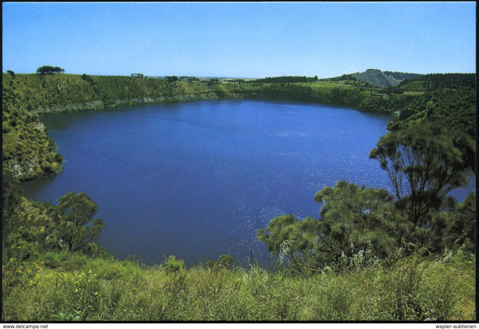 1979 AUSTRALIEN, 20 C. Bild-Ganzsache: Blue Lake At Mt. Gambier, SA (= Vulkansee) + Zusatzfrankatur, Übersee-Flugpostkar - Other & Unclassified