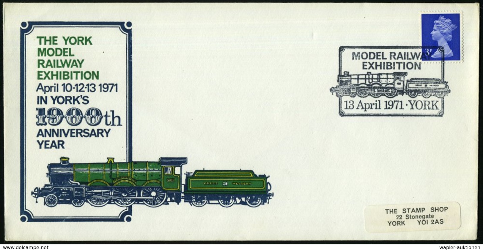 1971 (13.4.) GROSSBRITANNIEN, Sonderstempel: YORK MODEL RAILWAY EXHIBITION (Modell-Dampflok Mit Tender) Auf Motivgleiche - Andere & Zonder Classificatie