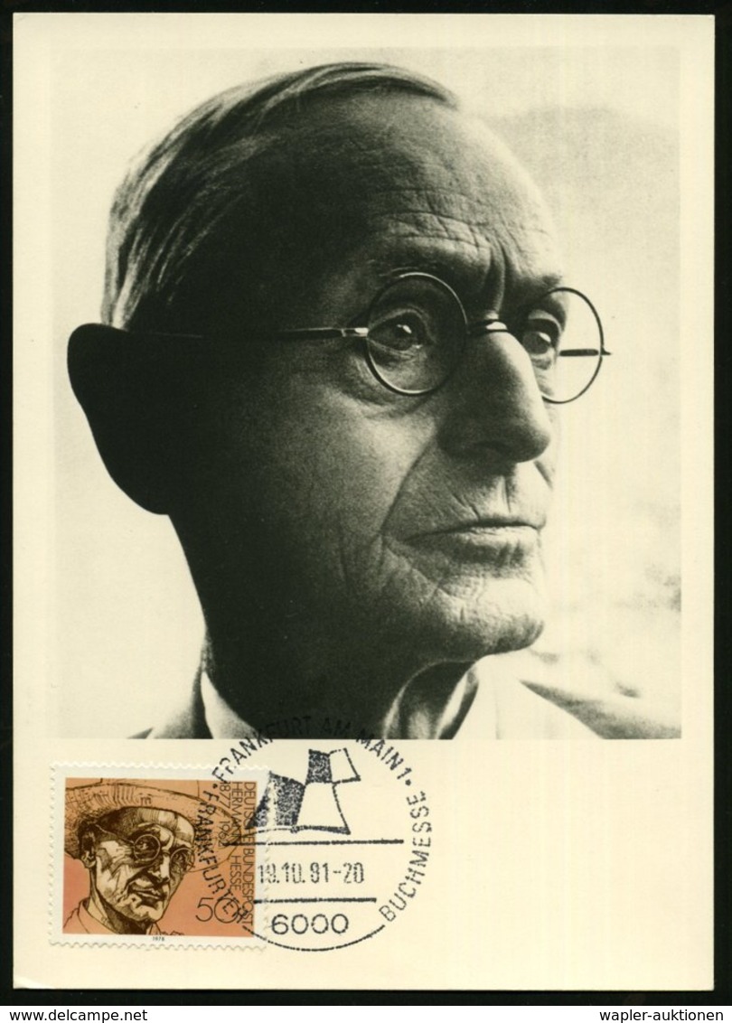 1981 (19.10.) 6000 FRANKFURT AM MAIN 1, Sonderstempel: BUCHMESSE Auf 50 Pf. Hermann Hesse (Literatu Nobelpreis 1946), Ma - Other & Unclassified