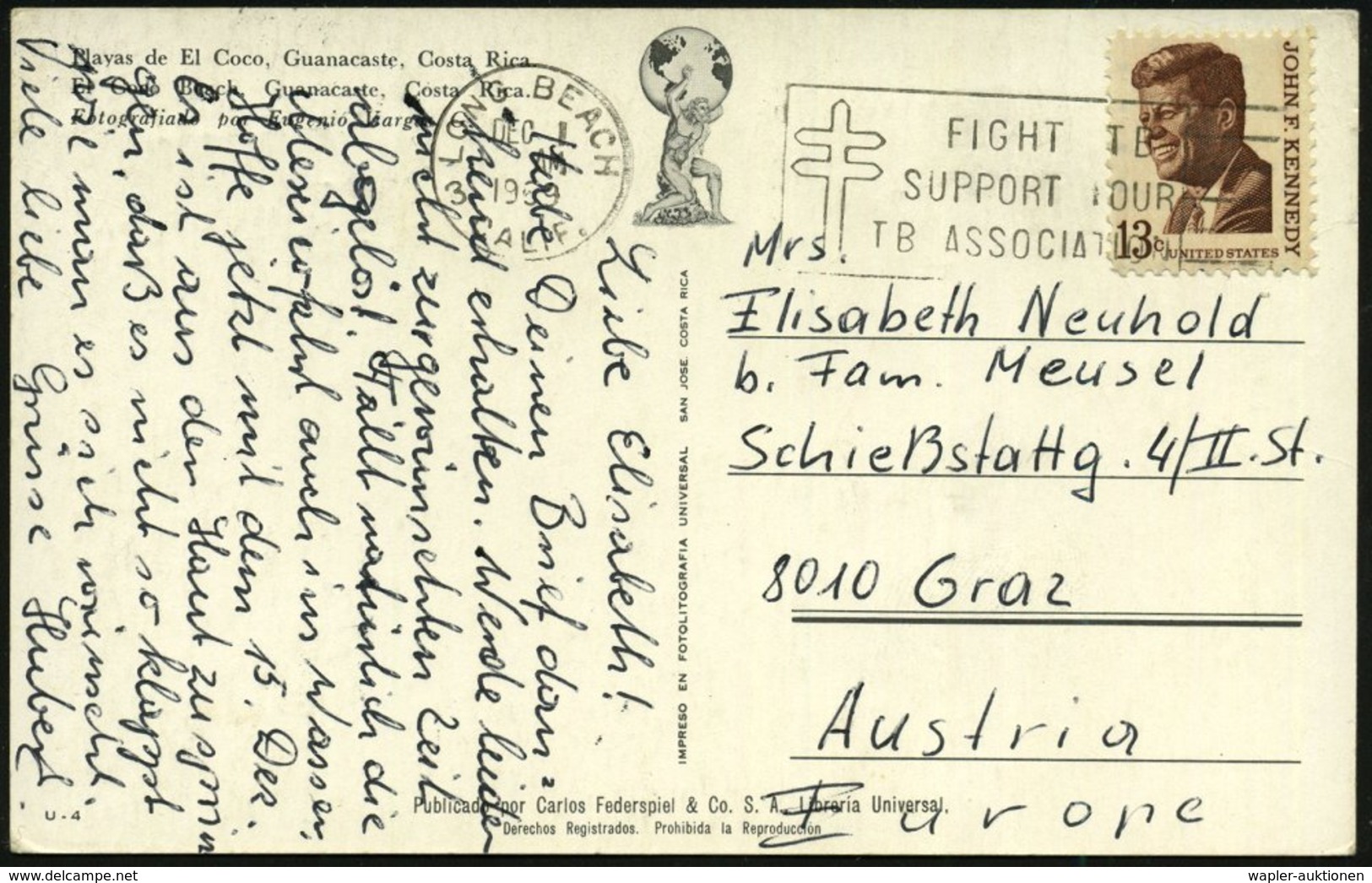 1969 U.S.A., Maschinen-Werbestempel: LONG BEACH, CALIF., FIGHT TBC, SUPPORT OUR TB ASSOCIATION, Übersee-Ak. - Tubekulose - Other & Unclassified