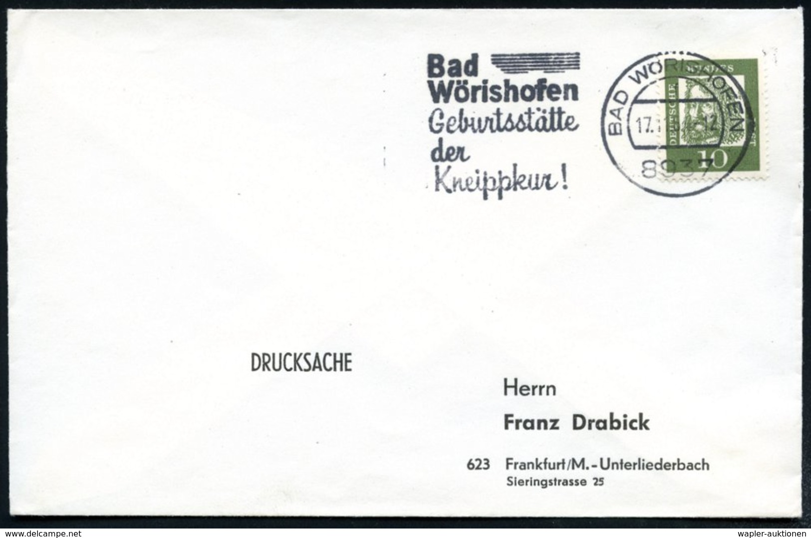 1961/64 (13 B) Bzw. 8937 BAD WÖRISHOFEN, Zwei Verschiedene Maschinen-Werbestemepl: Geburtsstätte Der Kneippkur!, Je Auf  - Other & Unclassified