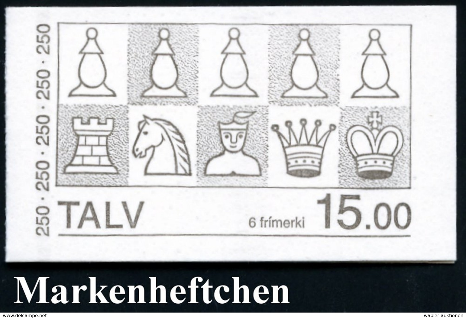 1983 FÄRÖER, Markenheftchen Schach Mit Schachfiguren, Beinhaltet 3x Kompl. Satz (Mi.82/ 83) Als Zusammendruck, Postfrisc - Other & Unclassified