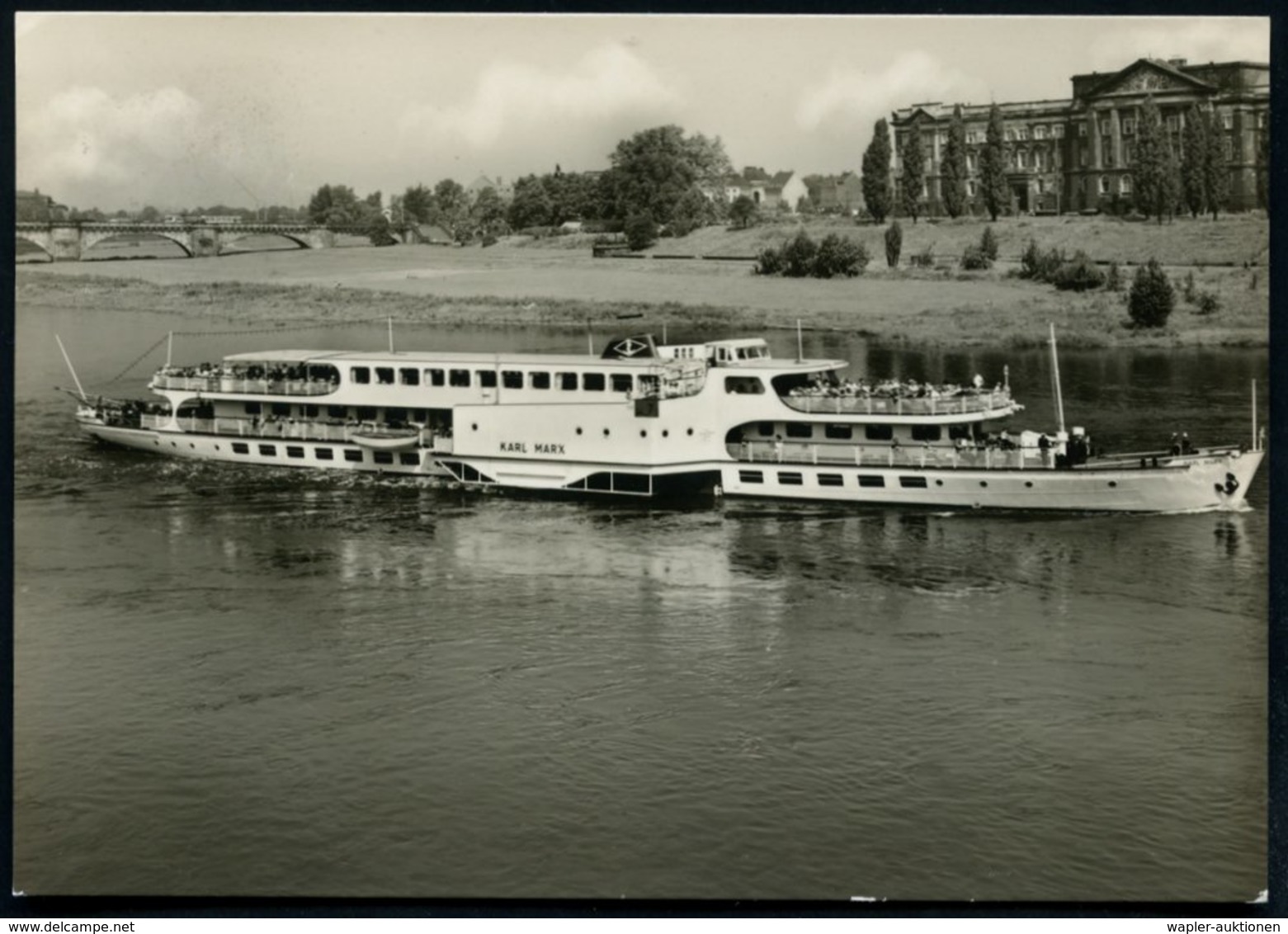 1965 (24.5.) 806 DRESDEN 6, Sonderstempel: 4. SACHSENSCHAU (Wappen) S/ W.-Foto-Ak.: Weiße Flotte, Luxusmotorschiff "Karl - Other & Unclassified