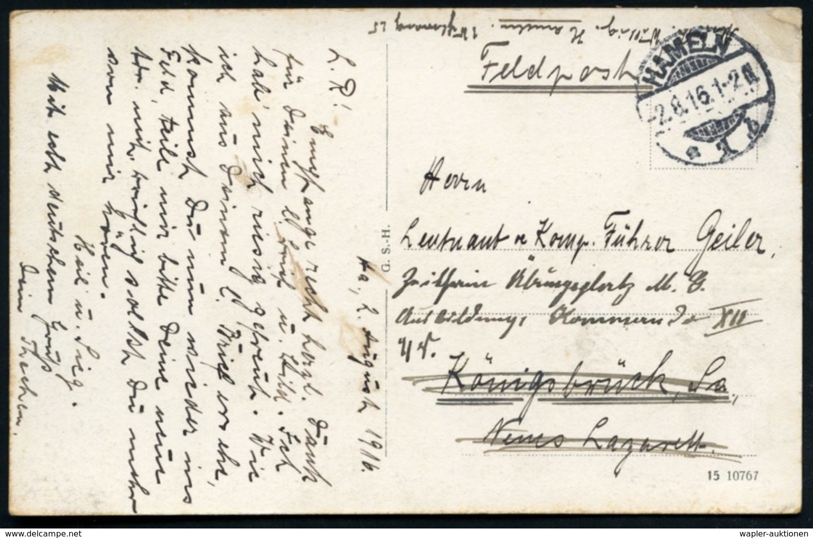 1916 (2.8.) HAMELN 1, 1K-Gitter Auf S/ W.-Foto-Ak.: Dampferlandungsstelle U. Wassermühle (Raddampfer, Kl. Eckbug) Feldpo - Other & Unclassified